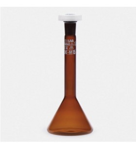 ISOLAB 013.15.001 Balon Joje - Trapezoidal -Amber - A Kalite - Grup Sertifikalı - Mavi Skala - 1 ml - NS 7/16