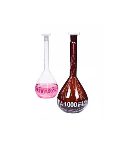 ISOLAB 014.01.902C Balon Joje - Standart - Amber - A Kalite - Grup Sertifikalı - Beyaz Skala - 2000 ml - NS 29/32 / 2 Adet