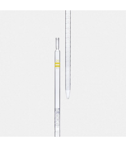ISOLAB 021.01.005 Pipet - Cam - Dereceli - As Kalite - Grup Sertifikalı - Mavi Skala - 5 ml