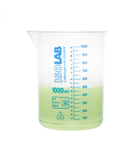 ISOLAB 026.03.100 Beher - P.P - Kısa Form - Mavi Skala - 100 ml