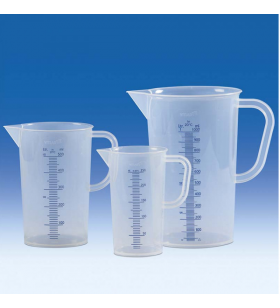 ISOLAB 026.04.500 Beher - Kulplu - P.P - Kısa Form - Mavi Skala - 500 ml / 120 °C Sıcaklık Dayanımı