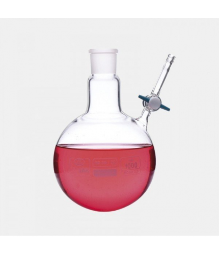 ISOLAB 030.58.250 Balon - Azot - Yuvarlak Dipli - Musluklu - Dişi Şilif : NS 14/23 - 250 ml