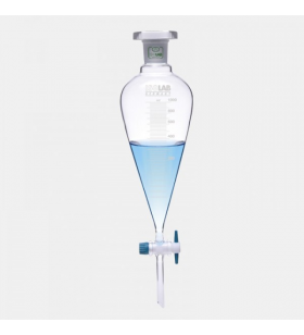 ISOLAB 031.02.250 Ayırma Hunisi - Cam - Konik - Dereceli - Ptfe Musluklu - 250 ml