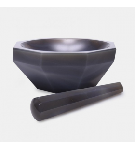 ISOLAB 038.07.125 Havan - Agat - Tokmağı İle - Çap 125 mm - Standart Form