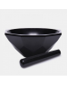 ISOLAB 038.18.125 Havan - Agat - Tokmağı İle - Çap 125 mm - Standart Form - Siyah