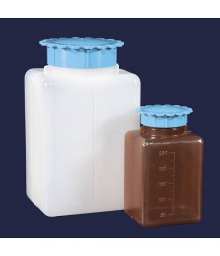 ISOLAB 061.07.050 Şişe - P.E - Şeffaf - Geniş Boyun - Vidalı Kapaklı - 50 Ml (50 Adet)