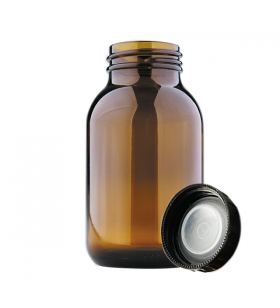 ISOLAB 061.11.901 Şişe - Geniş Boyunlu - Nötr Cam - Amber - 1000 ml - GL55 / 1 Adet