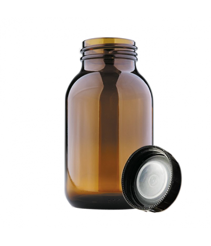ISOLAB 061.11.050 Şişe - Geniş Boyunlu - Nötr Cam - Amber - 50 ml - GL55 / 1 Adet