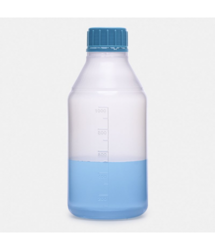 ISOLAB 061.15.901 Polipropilen Şişe - ISO - Vida Kapaklı - Orta Boyun - P.P - Şeffaf - Non Steril - 1000 ml / 50 Adet