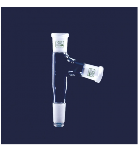 ISOLAB 065.18.001 Adaptör - Çoklu - 2 Boyunlu - Aşağı Açılı - Dişi Şilif & Erkek Şilif : NS 14/23 - Aşağı Açılı Dişi Şilif : NS 14/23 