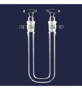 ISOLAB 065.63.180 Kurutma Tüpü - U Şekilli - Musluklu - Çap 18 mm - Dişi Şilif : NS 14/23 - 180 mm