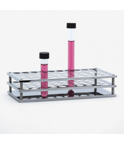 ISOLAB 079.02.001 Tüp Standı - Paslanmaz Celik - 50 Delik - 13 mm Tüpler İçin
